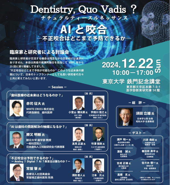 Dentistry，Quo Vadis？2024年　AIと咬合 ―不正咬合はどこまで予防できるか―